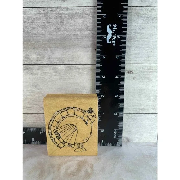 DJ Inkers Gobbler Turkey Wood‎ Rubber Stamp – Thanksgiving Fall Crafting - Picture 5 of 6